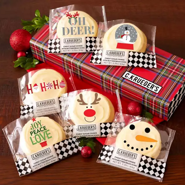 Tartan Plaid Half Dozen Sampler - Iced Cookies