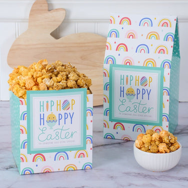 Happy Hoppy Easter Mixed Cheesy Cheddar and Caramel Popcorn Gift - Ships 4/2